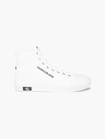Calvin Klein Cipők HU890947 | Calvin Klein Canvas Férfi Magas Sportcipő Világos Fehér